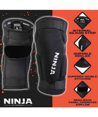 Ninja MTB Hooligan Knee Pad - Heavy Duty Protection for Mountain Bike and BMX Riders - Unisex, Medium Size - Buy Online on GoSupps.com