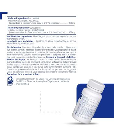 Pure Encapsulations - Rhodiola Rosea - Hypoallergenic Supplement to Moderate Occasional Physical and Emotional Stress - 90 Capsules - Buy Online on GoSupps.com