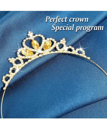 Sibba Princess Tiara Crown Headpieces Hair Hoop Tiara Gems Rhinestone Tiara Head Crown Headband for Girls Wedding Prom Party Costume Christmas Gifts(Gold) - Buy Online on GoSupps.com