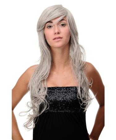 WIG ME UP - Ladies Wig Grey Silver Grey Black Mix Wavy Slightly Curly Very Long 70 cm 9669EL-51