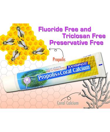 Natural Fluoride Free Propolis Toothpaste Anti-Plaque Triclosan Free No Preservative No Artificial Sweetener No Chemical with Okinawa Coral Calcium 120g (4.2 oz) Made in Taiwan (3) - Buy Online on GoSupps.com