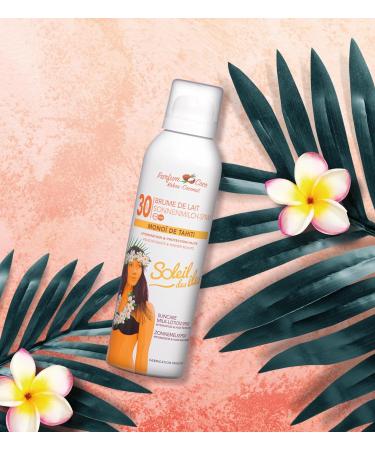 Soleil des les | Brume de Lait Solaire au Mono de Tahiti 100% Naturel - Parfum Coco - Prot ge Nourrit et Hydrate - SPF30 - Sans Paraben - Fabriqu en France - Buy Online on GoSupps.com