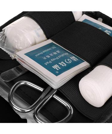 HuntVP Tactical Empty First Aid Bag - Waterproof Molle Pouch with Red Cross Patch for Camping & Outdoor Emergency - 1000D Black Military Gear - Buy Online on GoSupps.com