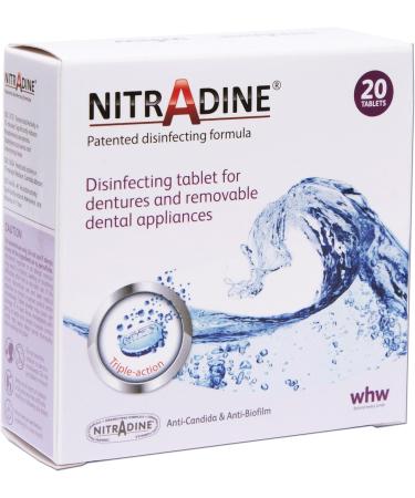 Nitradine Tablets x 2 Boxes (40 Tablets) - Cleaning & Disinfecting Orthodontic Appliances & Dentures - Buy Online on GoSupps.com
