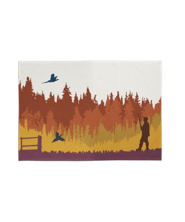 M & G Mustard & Gray Autmn Shoot Tea Towel - Game Shooting Gift