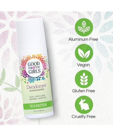 Good for You Girls Aluminum-Free Natural & Vegan Deodorant for Kids Preteens Teens Safe & Effective Odor Protection Clear Roll-On Natural Fragrance | Fresh Honeydew 3 oz (Pack of 2) Fresh Honeydew 3 Fl Oz (Pack of 2) - Buy Online on GoSupps.com
