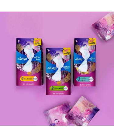 Always Radiant Size 3 Extra Heavy Flow Feminine Pads - 66 Count, Unscented with FlexFoam and Wings - Buy Online on GoSupps.com