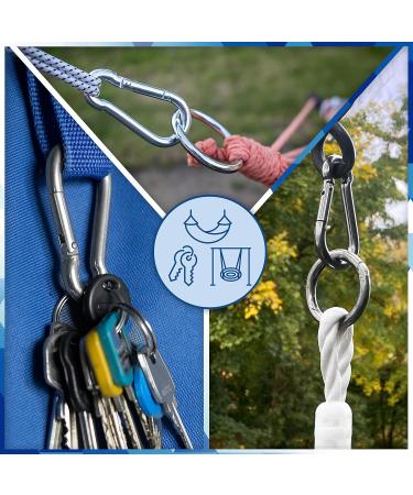 Garsiduro Stainless Steel Carabiner - Professional DIN 5299 Rustproof Hook for Fire Brigade Key Ripper Heavy Load - 5 Pack - Buy Online on GoSupps.com