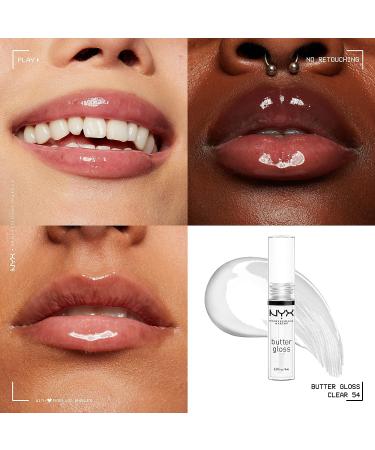 NYX Butter Gloss Sugar Glass (Clear) - Non-Sticky Lip Gloss Set of 3 - Buy Online on GoSupps.com