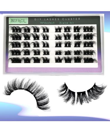 Cluster Eyelash Extensions 3D Flat - DIY Mink Lash Clusters (D Curly 9-18mm) for Self Application | Befacl - Buy Online on GoSupps.com