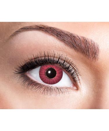 Eyecatcher 84065141-811 - Colored contact lenses 1 pair for 12 months red carnival Mardi Gras Halloween Electro Red
