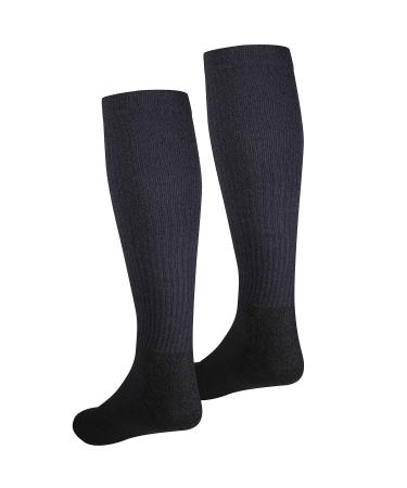 NuVein Compression Socks for Men | 15-20 mmHg Knee High Support Padded Cushion Foot Large Black - Enhance Comfort & Relief - Buy Online on GoSupps.com