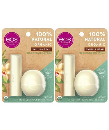 EOS 100% Natural Shea Lip Balm Vanilla Bean 2 Pack - Hydrating & Nourishing Lip Care (0.39 oz each) - Buy Online on GoSupps.com
