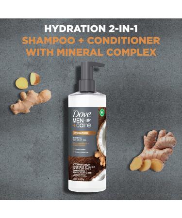 Dove Men+Care Shampooing 2 en 1 + apr s-shampoing gingembre et huile de noix de coco pour cheveux hydrat s complexe min ral 500 ml - Buy Online on GoSupps.com