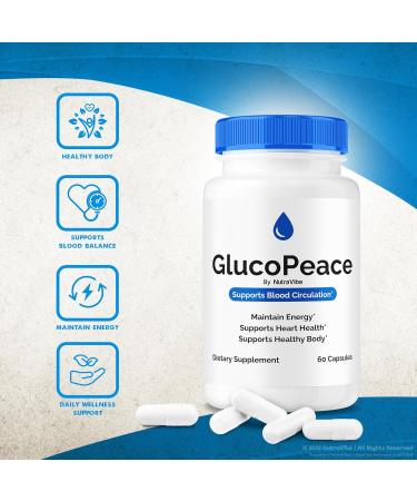 (2 Pack) Gluco Peace Pills Original GlucoPeace Balance & Circulatory Support Formula with Potent Blend to Help Maintain Stable Levels Natural Energy & Flow | Easy-to-Take Capsules (120 Capsules) - Buy Online on GoSupps.com