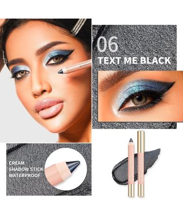 Oulac Waterproof Black Eyeshadow Pencil - Long Lasting Glitter Finish, Vegan & Cruelty-Free - 3.8g (06) - Buy Online on GoSupps.com