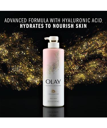 Olay Body Wash with Hyaluronic Acid & Vitamin B3 - Cleansing & Nourishing | 17.9 Fl Oz (Pack of 4) - Buy Online on GoSupps.com