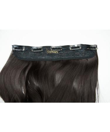 BOMBSHELL HAIR EXTENSIONS 180g 24" 5 Clips Flicky One Piece Half Head Clip On Hair Extensions Wig (M04 DARK BROWN) - Buy Online on GoSupps.com