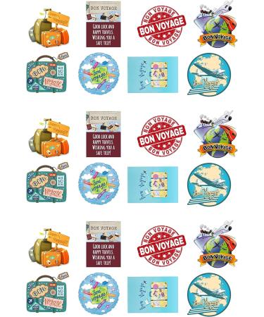 24 Stand Up Bon Voyage Travel Adventure Themed Edible Wafer paper Cake Toppers Decorations - Buy Online on GoSupps.com