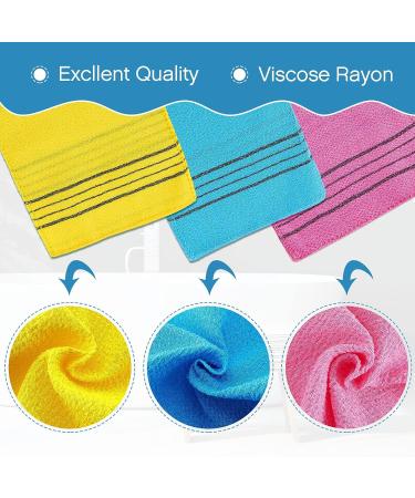 10 Pieces Korean Exfoliating Washcloth Mitt - Double Sided Bath Body Scrub Gloves for Dead Skin Removal - Japanese Spa Towel for a Refreshing Cleanse (Mix Color) - Buy Online on GoSupps.com
