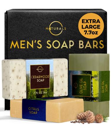 Bar Soap for Men - 3-Pcs Mens Soap Bar - Natural Soap - Mens Bar Soap - Body Soap Bars - Men Soap - Natural Soap for Men - Organic Men's Soap Bars - Exfoliating Soap Bar - Citrus  Olive & Cedarwood Energizing Men's Soap ...