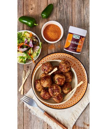 Fuchs Gourmet Selection Classic - Minced Meat Spice Salt for Burgers Meatballs & Vegan Dishes | Refillable 80g Seasoning - Buy Online on GoSupps.com