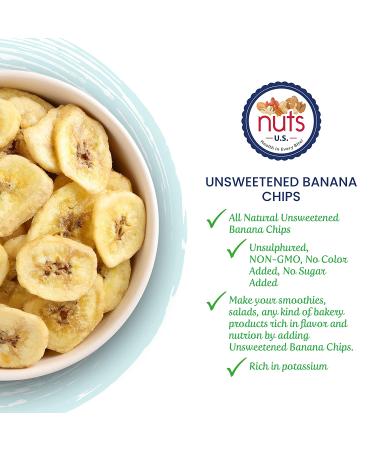 NUTS U.S. Unsweetened Banana Chips - No Sulphur/Artificial Colors, NON-GMO, Natural - 2 lbs - Buy Online on GoSupps.com