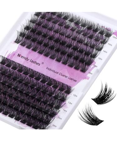 Individual Lashes D Curl Cluster Lashes FD18/B 0.07mm 12-16mm Mixed DIY Lash Extensions Wide Stem Individual Eyelash Clusters Reusable Soft and Wispy Clusters Eyelash Extensions(FD18+B-D-MIX12-16) RR-12-16mm Natural/Volume-0.07D