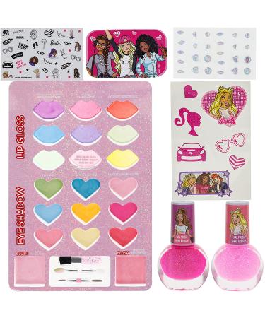 Barbie Beauty Vanity Set with Light-Up Mirror for Ages 3+ | Includes Lip Gloss, Eye Shadow, Nail Polish & Accessories | Ideal for Parties & Sleepovers - Buy Online on GoSupps.com