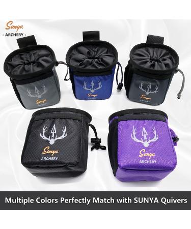 SUNYA Archery Bow Release Pouch | Finger Tab Bag - Multiple Pockets for Archery Accessories | Fits Arrow Quiver Belt - Quick Drawstring Closure (Black) - Buy Online on GoSupps.com