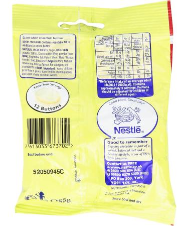  Milkybar Milkybar Giant Buttons Sharing Bag Pack of 12 storage bags 85g - Buy Online on GoSupps.com