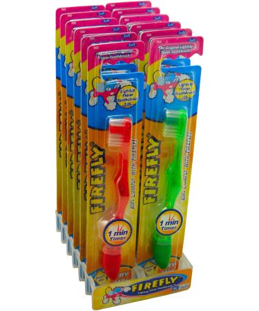 Dr. Fresh Firefly The Original Flashing Light Up Timer Toothbrush for Kids Soft Bristle 1 Minute Timer (Pack of 12) - Buy Online on GoSupps.com
