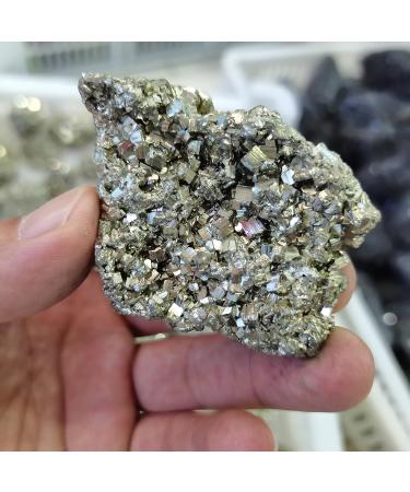 Reiki Crystal 1pcs Natural Pyrite Ore Copper Pyrite Specimen Chalcopyrite Crystal Rock Stones Cluster Collection Stone Can be Used for Crystal Cluster (Size : 60-100g) - Buy Online on GoSupps.com