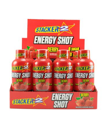Stacker 2 Energy Shots, Berry, 12 Shots 2oz. Bottles - Buy Online on GoSupps.com