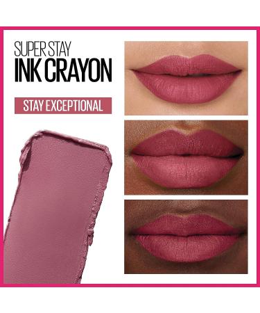 Maybelline Super Stay Ink Crayon Lipstick - Stay Exceptional Purple Beige, 8HR Longwear Matte Lip Crayon - 0.04 oz - Buy Online on GoSupps.com