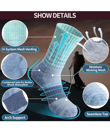 Anlisim Women's Merino Hiking Socks - 5 Pairs Warm Breathable Wool Thermosocks - Thick Winter Sports Outdoor Socks (Size 36-42) - Buy Online on GoSupps.com
