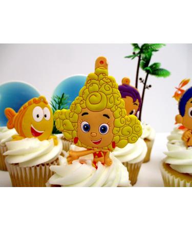 Bubble Guppies Birthday Cake Cupcake Topper Set Featuring Characters from Bubble Guppies and Themed Decorative Accessories - Buy Online on GoSupps.com
