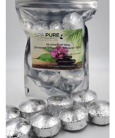 Spa Pure Stress Relief Aromatherapy Shower Bombs/Tablets - 100% Natural/Organic Essential Oils - Transform Your Shower & Mood (8 Count) - Buy Online on GoSupps.com