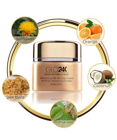 Shop GLO24K 24k Gold Moisturizing Day Cream & Exfoliating Facial Cleanser Set - Anti-Aging Skincare for Radiant Skin - Buy Online on GoSupps.com