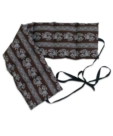 Rapeseed pillow 7-chamber with ribbon to tie around. Heat cushion grain cushion for back (65x15cm flower brown rapeseed pillow)