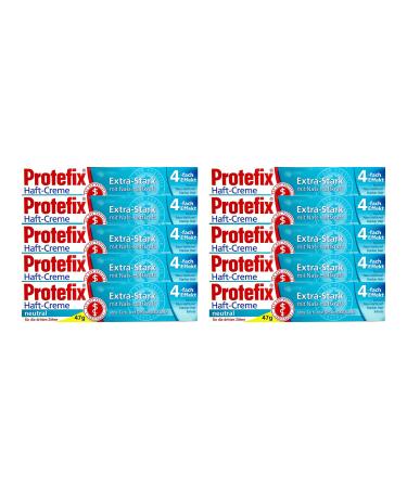 10x Protefix Adhesive Cream Neutral 47g without color and flavorings PZN 03556821
