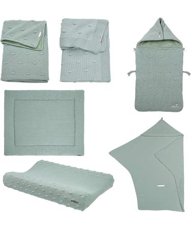 Meyco 2-Wedge Changing Mat Cover 100% Cotton 45 x 70 cm Stone Green Knitted Design - Buy Online on GoSupps.com