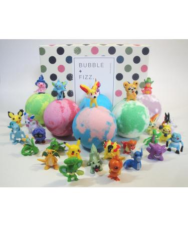 Kids Bath Bombs Gift Set with Surprise Toys 6x4.2 oz Fun Assorted Colored XL Bath Bombs Kid Safe Gender Neutral with Organic Essential Oils