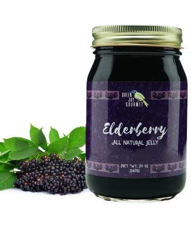 Green Jay Gourmet Elderberry Jelly All-Natural Jam with Elderberries & Lemon Juice Vegan Gluten-free Jam - Contains No Preservatives or Corn Syrup Made in USA Elderberry Jam 20 Ounces Elderberry Jelly 1.25 Pound (Pack of 1)