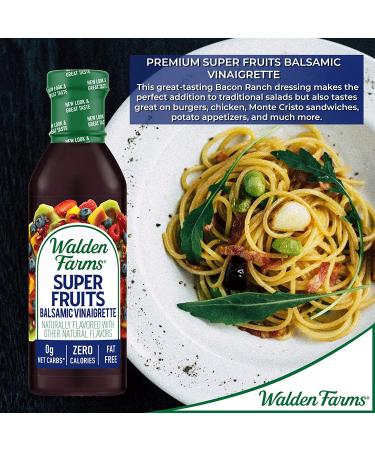 Walden Farms Super Fruits Balsamic Vinaigrette Dressing 12 oz - 2 Pack | Sugar-Free, 0g Net Carbs, Sweet & Tangy Salad Topper - Buy Online on GoSupps.com