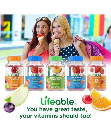 Lifeable Probiotic 2 Billion CFU + Biotin Gummies Bundle - Great Tasting Vitamin Supplement Gluten Free GMO Free Chewable Gummy - Buy Online on GoSupps.com