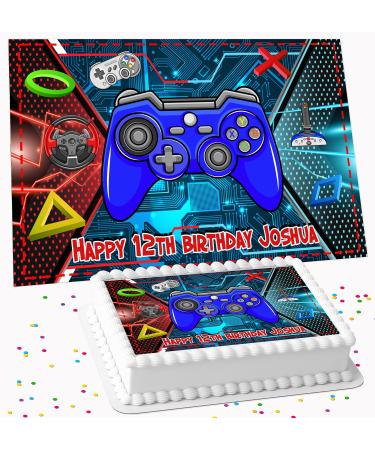 GAMING PARTY BIRTHDAY PERSONALISED ICING EDIBLE COSTCO CAKE TOPPER R1-3203 - Buy Online on GoSupps.com
