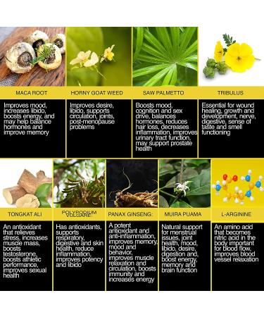 Premium Horny Goat Weed Extract with Maca Root, L-Arginine, Tongkat, Ginseng & Saw Palmetto - 1000mg Epimedium Icariins for Immunity, Stamina & Energy - Performance Herbal Supplement for Men & Women - Buy Online on GoSupps.com