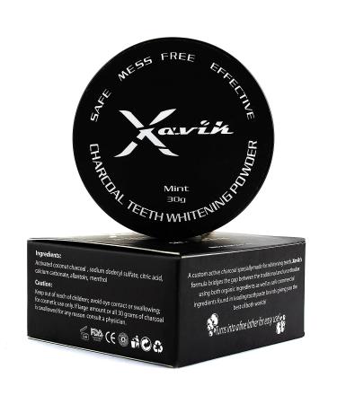 Xavik Activated Charcoal Teeth Whitening Powder - Organic Coconut Shell Carbon, Mint Flavor, Toothpaste Feel - Non Abrasive Whitener - Buy Online on GoSupps.com