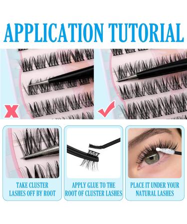 JIMIRE Lash Clusters Eyelash Extension Kit - 72pcs D Curl Wispy Individual Lashes - 10-12-14MM Mixed Length - Natural Look DIY at Home - Buy Online on GoSupps.com